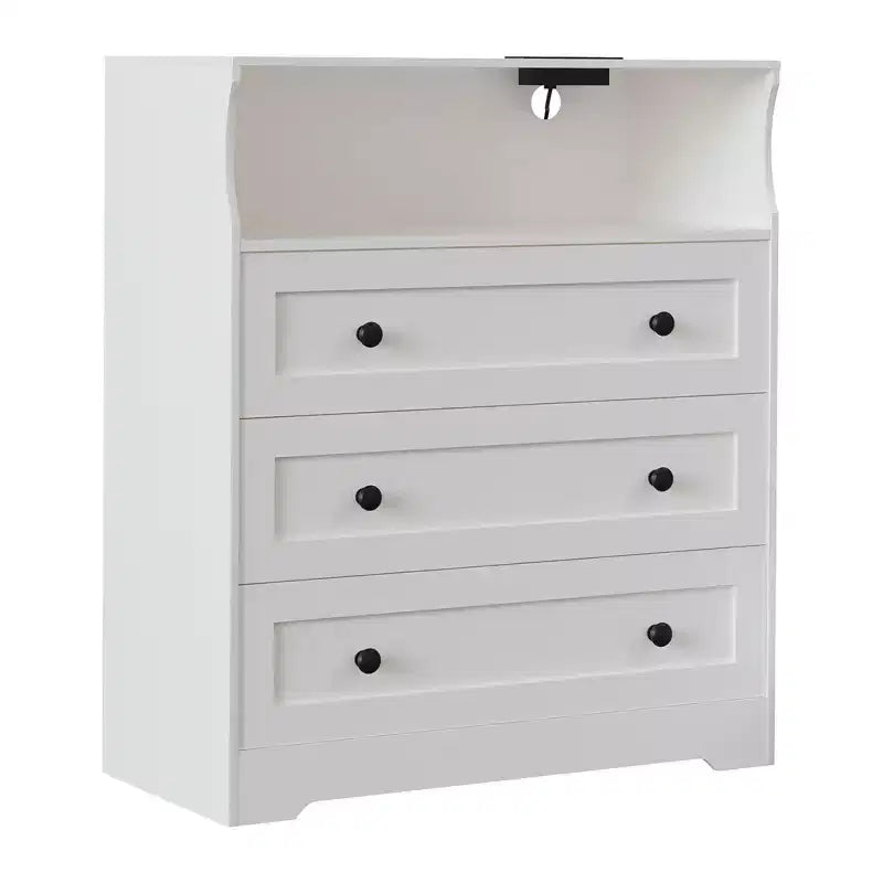 Cassettiera Piccola in Legno con 3 Cassetti, Cassettiera in Legno per Armadio da Camera da Letto, Comodino, Cassettiera Stretta, 39,9 P x 80 L x 94,5 A cm