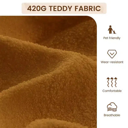 Poltrona moderna, comoda poltrona da lettura rivestita in morbido tessuto 420g, con cuscino a molla in schiuma, per camera da letto e soggiorno, marrone