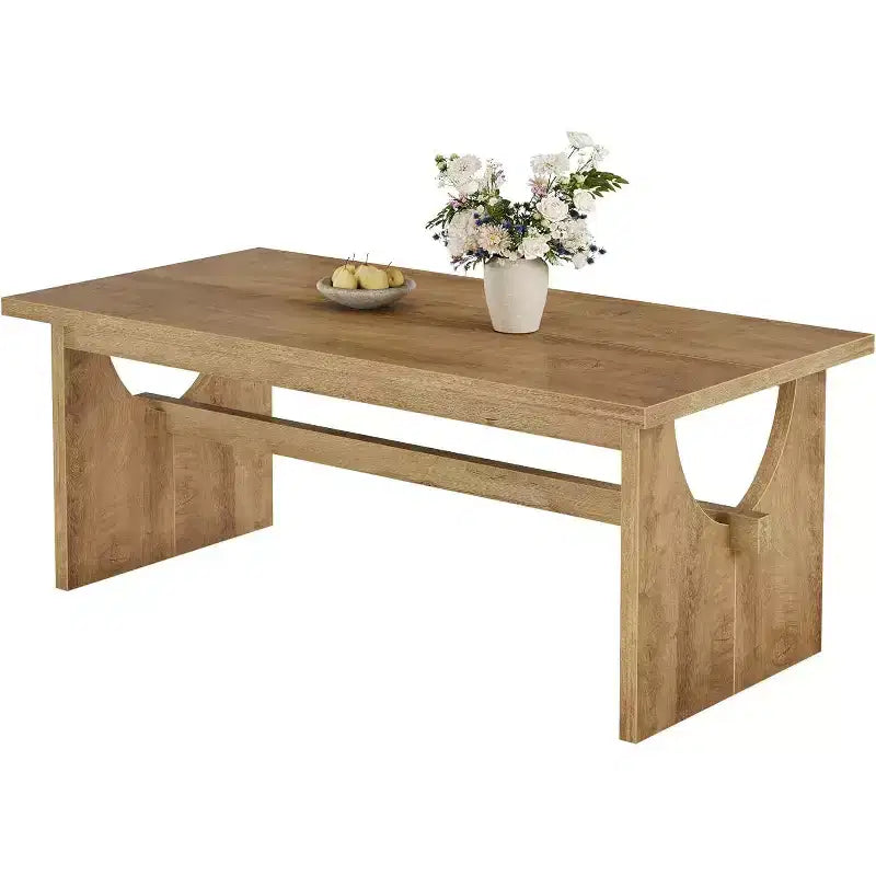 Tavolo da pranzo rettangolare da 160 cm in stile rustico per 4-6 persone, marrone rustico