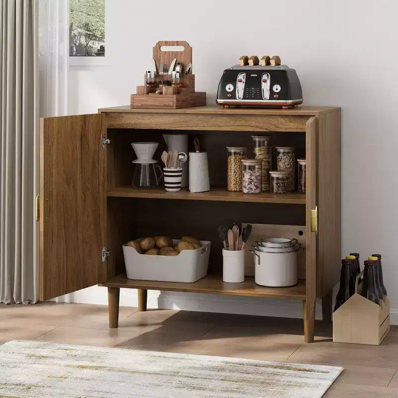 Mobile buffet moderno con ante a gola e ripiani regolabili, MDF, 79x38x79 cm