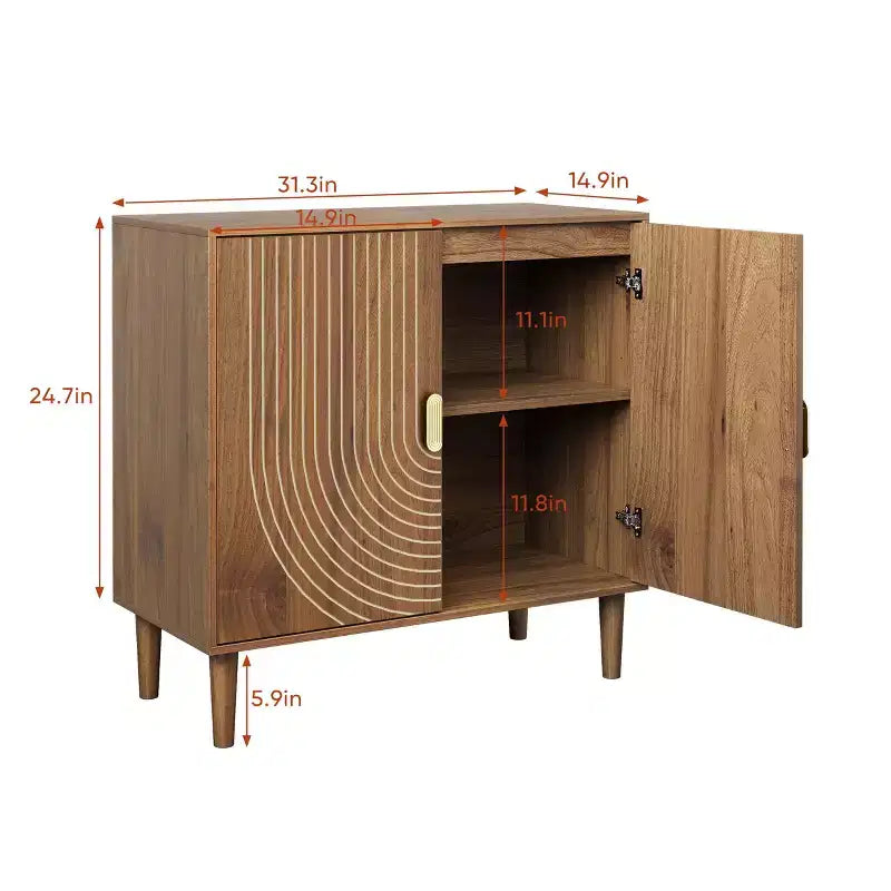 Mobile buffet moderno con ante a gola e ripiani regolabili, MDF, 79x38x79 cm
