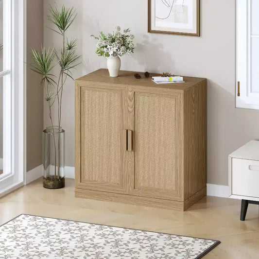 Solid Wood Stackable Cabinet&Sideboard with Adjustable Shelves