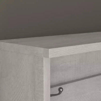 Appendiabiti da ingresso con panca, scarpiera e 4 ganci in metallo, rovere grigio