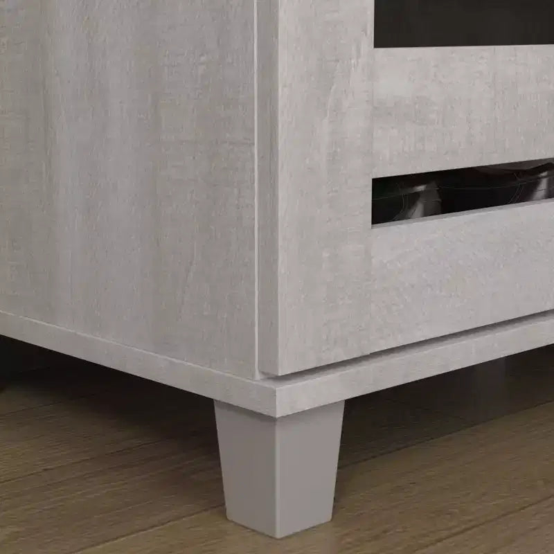 Appendiabiti da ingresso con panca, scarpiera e 4 ganci in metallo, rovere grigio