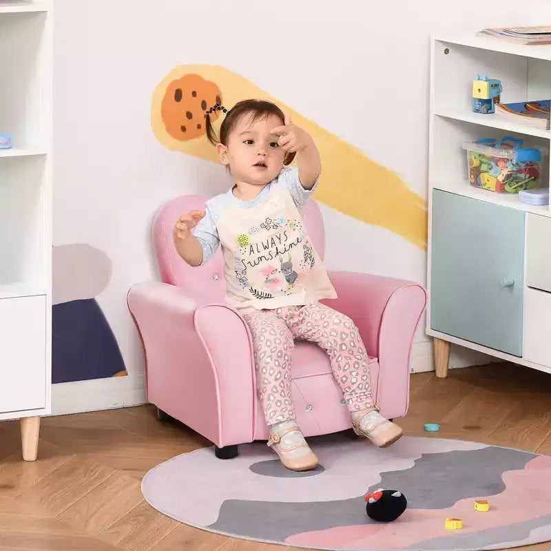 Divanetto per bambini Poltrona divano imbottita trapuntata per bambini Mobili a divano per principesse con decorazioni a diamante per bambini in età prescolare