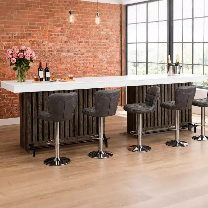 63 Grande mobile bar, isola da cucina a 2 ripiani, tavolo da pub con poggiapiedi, moderno tavolo da caffè per sala da pranzo, bistrò, soggiorno