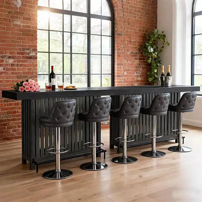 63 Grande mobile bar, isola da cucina a 2 ripiani, tavolo da pub con poggiapiedi, moderno tavolo da caffè per sala da pranzo, bistrò, soggiorno
