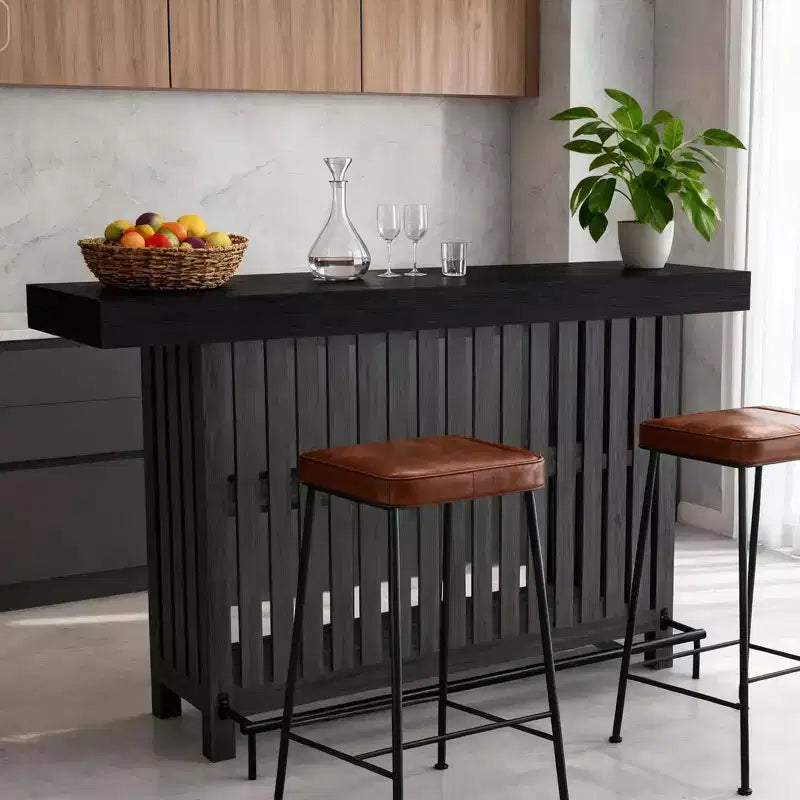 63 Grande mobile bar, isola da cucina a 2 ripiani, tavolo da pub con poggiapiedi, moderno tavolo da caffè per sala da pranzo, bistrò, soggiorno