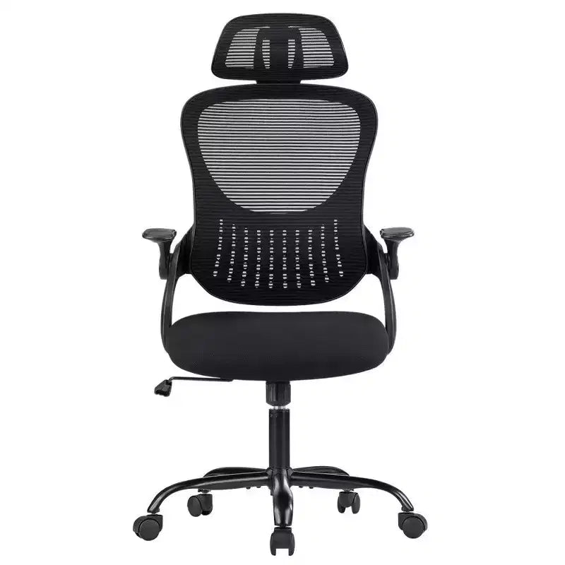 TUYOHW Ergonomic Office Chair,High Back Mesh Desk Chair with Adjustable Headrest & Flip-Up Armrests,Thick Cushion