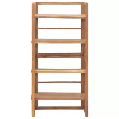 Scaffale in legno massello di teak con 4 ripiani regolabili