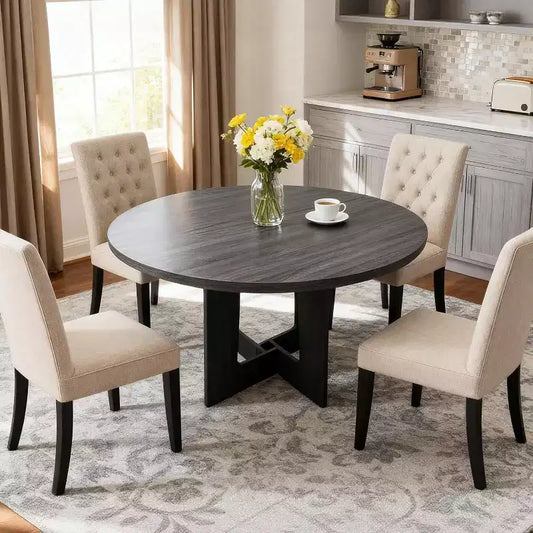 Round table dining table, 43 inches, family dining table, three-color, multi-person floor-standing sturdy and durable dining table
