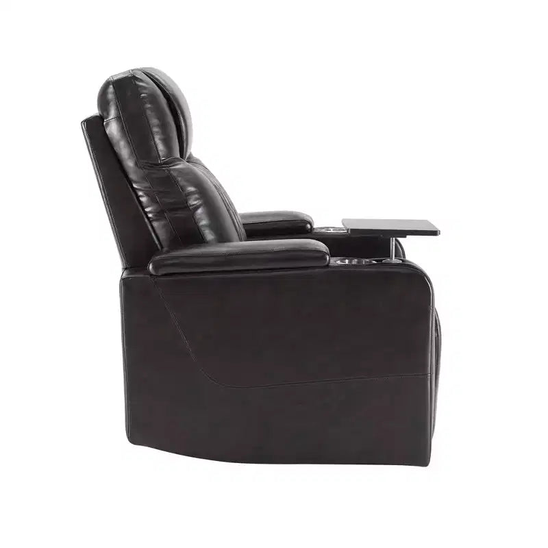 Poltrona Reclinabile Elettrica con Porta di Ricarica USB, Portabicchieri e Illuminazione Ambientale