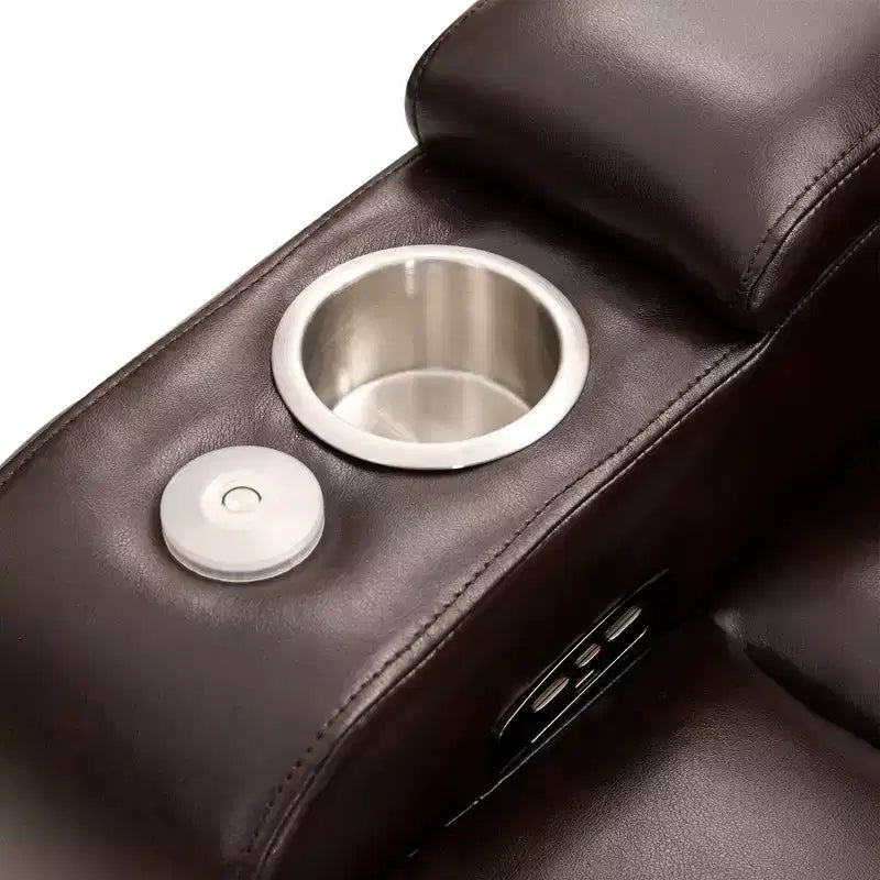 Poltrona Reclinabile Elettrica con Porta di Ricarica USB, Portabicchieri e Illuminazione Ambientale