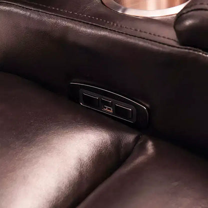 Poltrona Reclinabile Elettrica con Porta di Ricarica USB, Portabicchieri e Illuminazione Ambientale