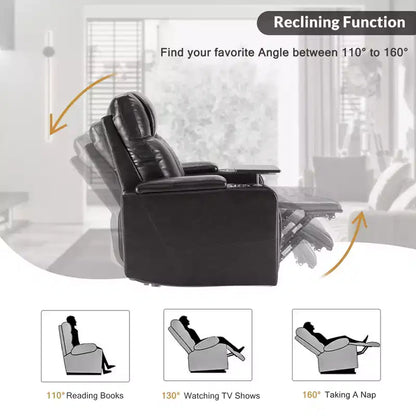 Poltrona Reclinabile Elettrica con Porta di Ricarica USB, Portabicchieri e Illuminazione Ambientale