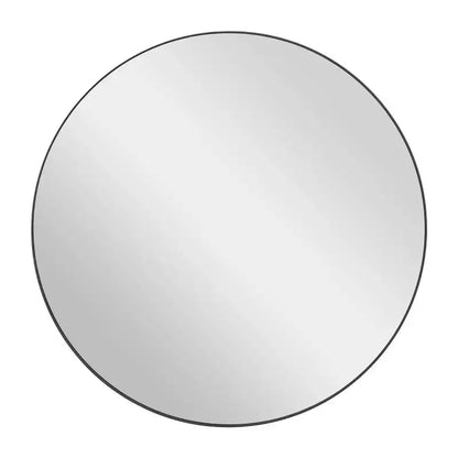Wood Round Shaped Wall Mirror with Thin Minimalistic Frame - Olivia & May