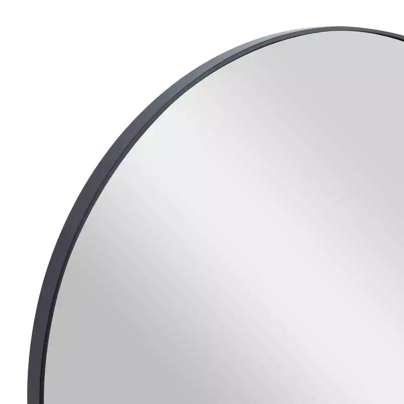 Specchio da parete rotondo da 30" con cornice sottile in legno minimalista