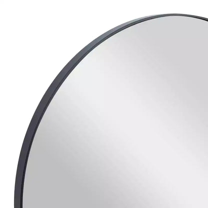 Specchio da parete rotondo da 30" con cornice sottile in legno minimalista