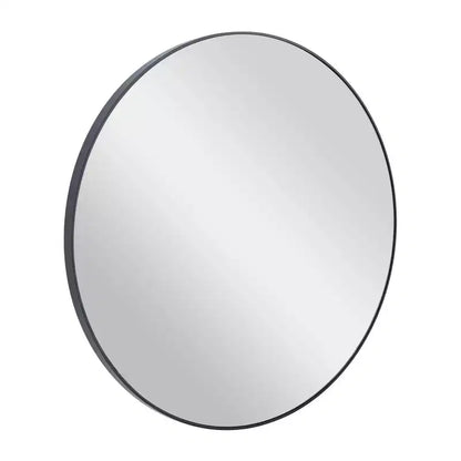 Specchio da parete rotondo da 30" con cornice sottile in legno minimalista