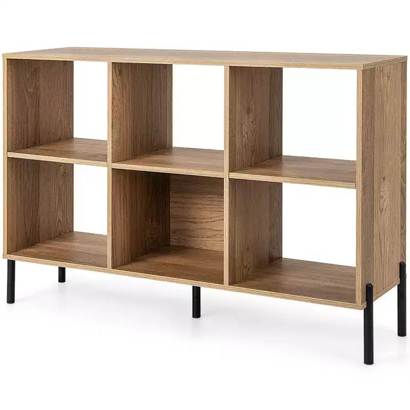 Organizzatore con scaffale a 6 cubi e gambe in metallo