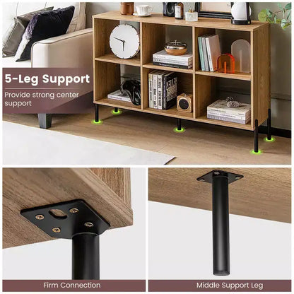 Organizzatore con scaffale a 6 cubi e gambe in metallo