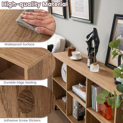 Organizzatore con scaffale a 6 cubi e gambe in metallo